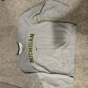 Nike Gray Michigan Crewneck Sweater